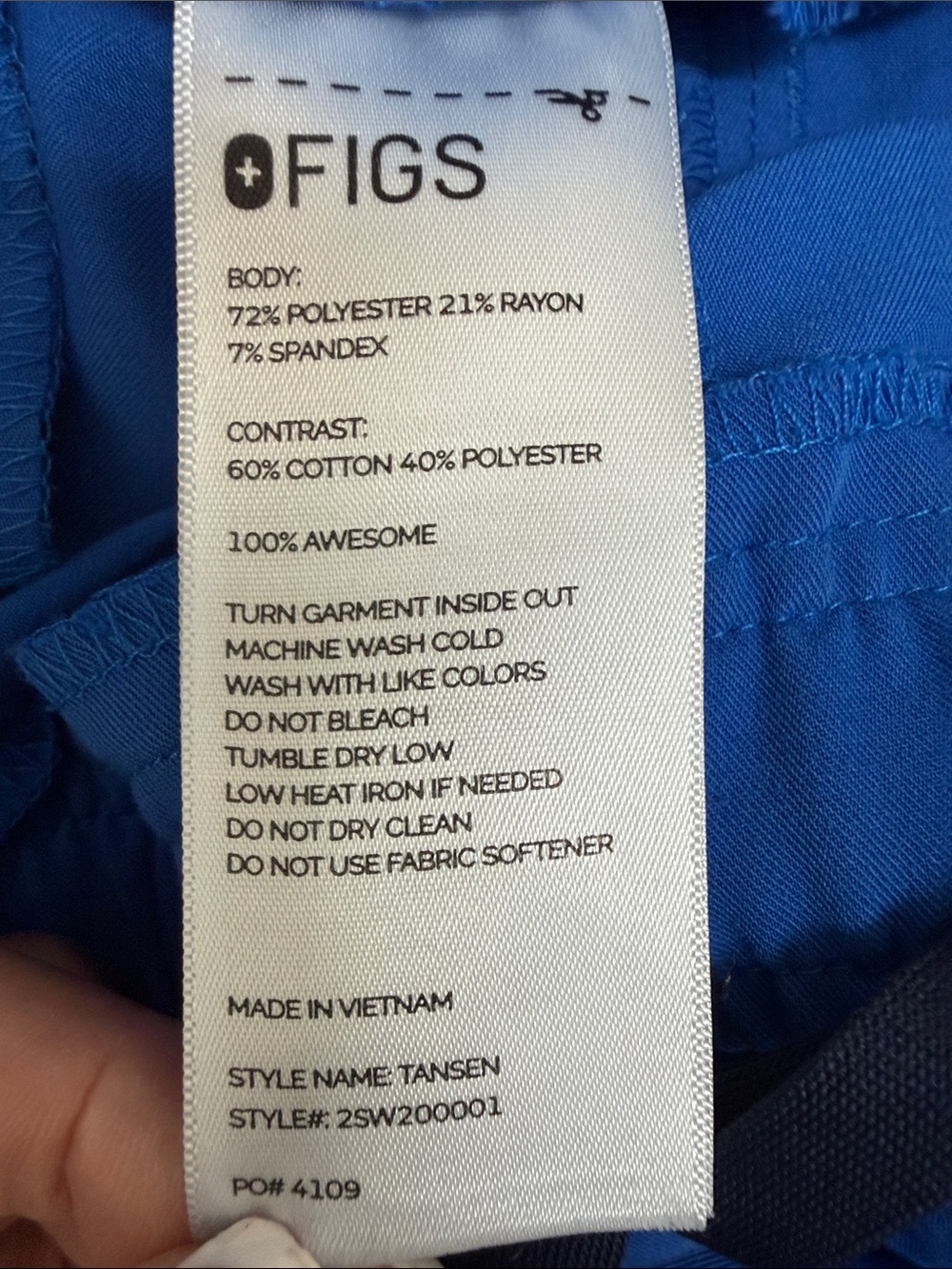 FIGS Men's Royal Blue Scrub Jogger Pants and Top - Picture 5 of 9